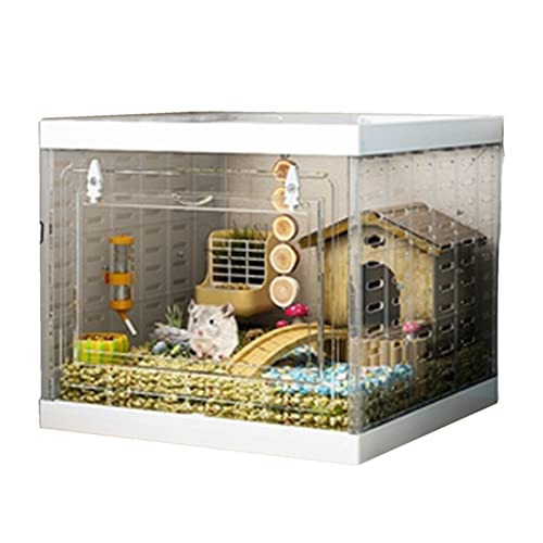 xixi-home Großer Chinchilla-Käfig, Rattenkäfig, Hamsterkäfig, 3-lagig, Frettchenkäfig mit Haustierzubehör-Sets, transparent, atmungsaktiv, für Meerschweinchen, Zuckergleiter, Eidechse, Eichhörnchen, von xixi-home