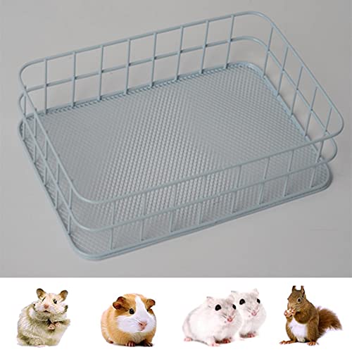 xixi-home Hamster-Hängematte, Eichhörnchennest, Meerschweinchenhaus, Haustierbett, zum Aufhängen, weiche Textur, Anti-Biss, für Ratten, syrische Hamster, Rennmäuse (blauer Eisenrahmen) von xixi-home