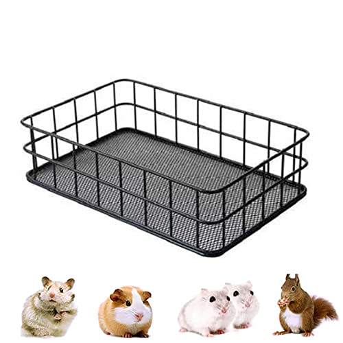 xixi-home Hamster-Hängematte, Eichhörnchennest, Meerschweinchenhaus, Haustierbett, zum Aufhängen, weiche Textur, Anti-Biss, für Ratten, syrische Hamster, Rennmäuse (schwarzer Eisenrahmen) von xixi-home