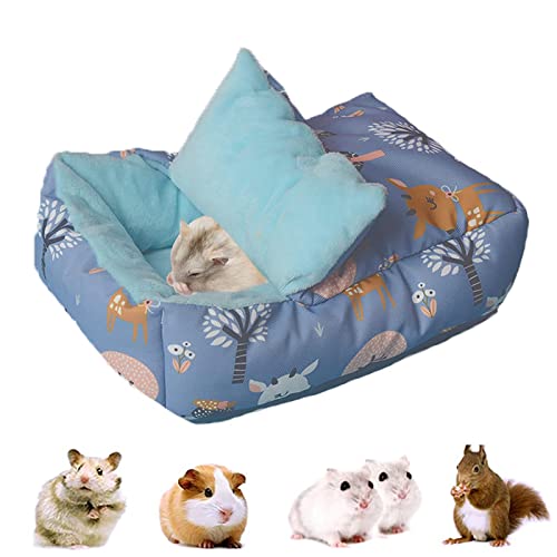 xixi-home Hamster-Hängematte, Eichhörnchennest, Meerschweinchenhaus, Haustierbett, zum Aufhängen, weiche Textur, Beißschutz, für Ratten, syrische Hamster, Rennmäuse (Dickes Blau) von xixi-home