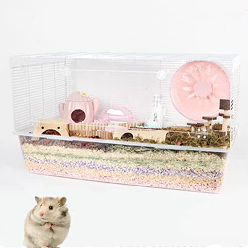 xixi-home Hamsterkäfig, groß, Rattenkäfig, Meerschweinchen, Kleintierkäfig, DIY, Doppeltür, herausnehmbares Tablett, 84,5 x 47,5 x 48 cm (Eisendraht + Acryl) von xixi-home