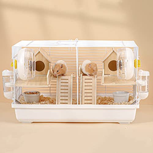 xixi-home Hamsterkäfig für syrischer Hamster, Zwerghamster, 2-stöckig, Kleintier-Lebensraum mit verschiedenen Zubehörteilen, großer Hamsterkäfig, für Mäusekäfig, syrischer Rennmäuse(Typ 1, weiß) von xixi-home