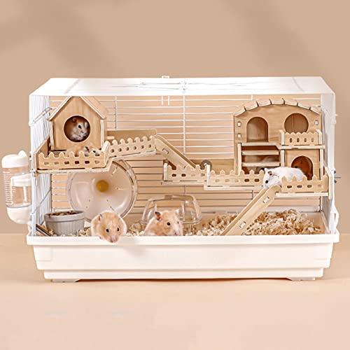xixi-home Hamsterkäfig für syrischer Hamster, Zwerghamster, 2-stöckig, Kleintier-Lebensraum mit verschiedenen Zubehörteilen, großer Hamsterkäfig, für Mäusekäfig, syrischer Rennmäuse(Typ 2, weiß) von xixi-home