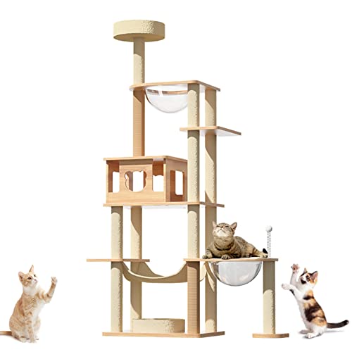 xixi-home Katzenklettergerüst 178 cm Katzenkratzbäume Mehrstufiger Katzenturm mit Katzenhaus, Innenbereich Haustier Katzen Aktivitätszentrum für kleine, mittelgroße Katzen Kätzchen (MH2) von xixi-home