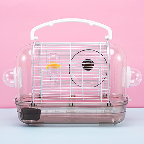 xixi-home Transparenter Hamsterkäfig für syrische Hamster, tragbarer Käfig inklusive Wasserflasche, Trainingsrad, Lebensmittelbox, für Mäuse, Rennmäuse, Ratten, Zwerghamster, Kleintiere (Kaffeefarbe) von xixi-home