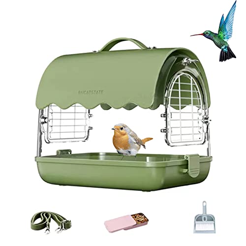 xixi-home Vogeltrage, tragbarer Papageien-Reisekäfig, transparent, atmungsaktiv, Vogel-Reisetasche, leicht, Vogelkäfig und kleine Tiere, Reisekäfig, für Sittiche, Kanarienvögel, Finken, (grün) von xixi-home