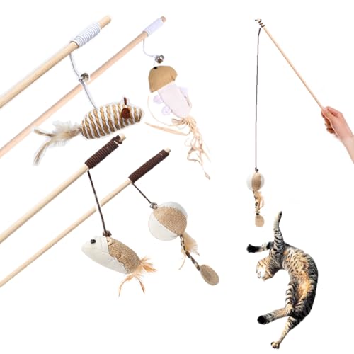 xlwen 4 Stück Katzenspielzeug Feder Katzen Spielzeug Katzen Spielzeug für Kitten Interaktives Katzenangel Katze Spielzeug mit Maus Federn cat Toys stabil 60cm xlwen 4 Stück Katzenspielzeug Feder Katzen Spielzeug Katzen Spielzeug für Kitten Interaktives Katzenangel Katze Spielzeug mit Maus Federn cat Toys stabil 60cm von xlwen