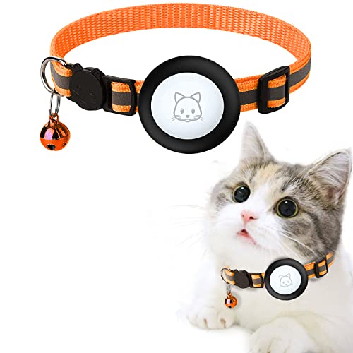 Orange Airtag Katzenhalsband,mit AirTag-Halter aus Silikon,Verstellbares Reflektierendes Halsband für die Nacht kompatibel mit Apple Airtag für Katze Orange Airtag Katzenhalsband,mit AirTag-Halter aus Silikon,Verstellbares Reflektierendes Halsband für die Nacht kompatibel mit Apple Airtag für Katze von xnyker