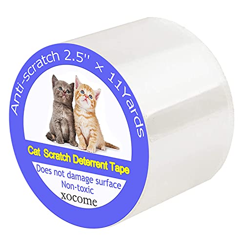 Anti Kratze Katzen Traning Klebeband, Kratzschutz für Türen 2.5'' x 11 Yards Kratzabwehr Einseitig Selbstklebend Transparent für Sofa, Tür, Tisch, Möbel Anti Kratze Katzen Traning Klebeband, Kratzschutz für Türen 2.5'' x 11 Yards Kratzabwehr Einseitig Selbstklebend Transparent für Sofa, Tür, Tisch, Möbel von xocome