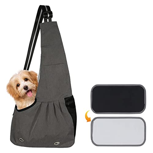xocome Hundetragetasche Haustier Verstellbare Umhängetasche Transporttasche für Haustiere,Atmungsaktive Transporttasche für Katzen und HundeGeeignet für Haustiere innerhalb von 5.5 kg ，grau (L) von xocome