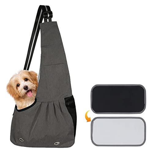 Hundetragetasche Haustier Verstellbare Umhängetasche Transporttasche für Haustiere,Atmungsaktive Transporttasche für Katzen und HundeGeeignet für Haustiere innerhalb von 5.5 kg ，grau (L) von xocome