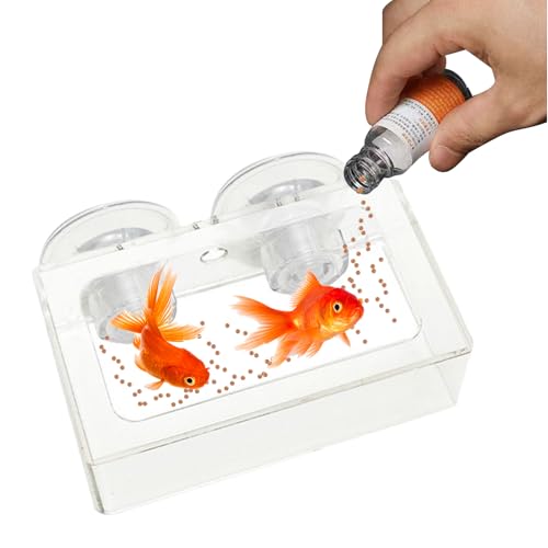 xowwyue Fischfütterungsschale, Fischfuttermittel - Quadratfutterschale mit Saugnapfbecher | Wiederverwendbare Aquariumversorgung, rotierende langsame Vorschubplatte für Guppy, Betta von xowwyue