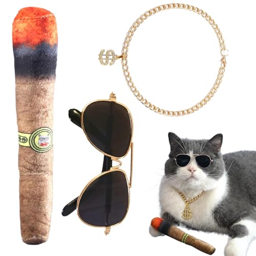 xowwyue Hip-Hop-Kostüm für Hunde,Hip-Hop-Haustierkostüm | Dollar Halskette Brille Hund | Katze, Hund, Sonnenbrille, Goldkette, Kostüm, Welpen-Retro-Foto-Requisiten für Haustiere xowwyue Hip-Hop-Kostüm für Hunde,Hip-Hop-Haustierkostüm | Dollar Halskette Brille Hund | Katze, Hund, Sonnenbrille, Goldkette, Kostüm, Welpen-Retro-Foto-Requisiten für Haustiere von xowwyue