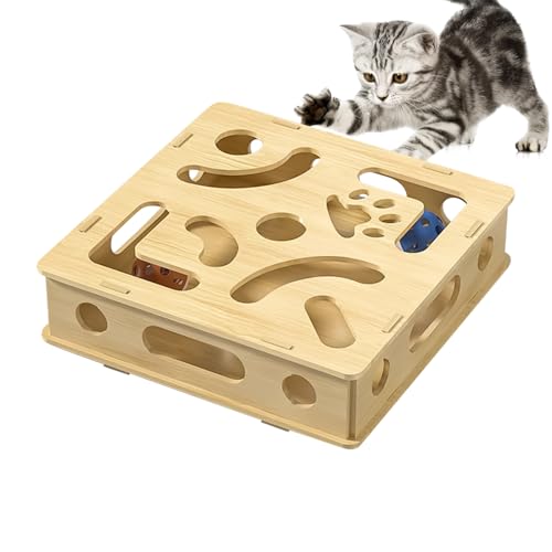 xowwyue Katzen Denkspiele | Förderndes Katzen-Labyrinthspielzeug - Interaktives Spielzeug Mit Glockenreiz Zur Langeweilebekämpfung Und Geistigen Förderung Für Zuhause Und Innenbereich von xowwyue