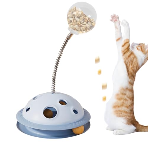 xowwyue Katzen-Drehteller-Spielzeug, Katzen-Kugelbahn-Spielzeug | Hundefutterautomat für langsames Fressen,Visueller Futterleckball mit Federstab für die Selbstunterhaltung von Katzen im Innenbereich xowwyue Katzen-Drehteller-Spielzeug, Katzen-Kugelbahn-Spielzeug | Hundefutterautomat für langsames Fressen,Visueller Futterleckball mit Federstab für die Selbstunterhaltung von Katzen im Innenbereich von xowwyue