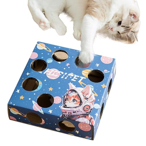 xowwyue Katzen-Puzzle-Box-Spielzeug, Katzen-Puzzle-Box aus Pappe,Automatisches Teaser-Spielzeug | Katzenkratzer, Katzenpuzzlespielzeug, interaktives Katzenspielzeug für Hauskatzen, Whack Mole Cat xowwyue Katzen-Puzzle-Box-Spielzeug, Katzen-Puzzle-Box aus Pappe,Automatisches Teaser-Spielzeug | Katzenkratzer, Katzenpuzzlespielzeug, interaktives Katzenspielzeug für Hauskatzen, Whack Mole Cat von xowwyue