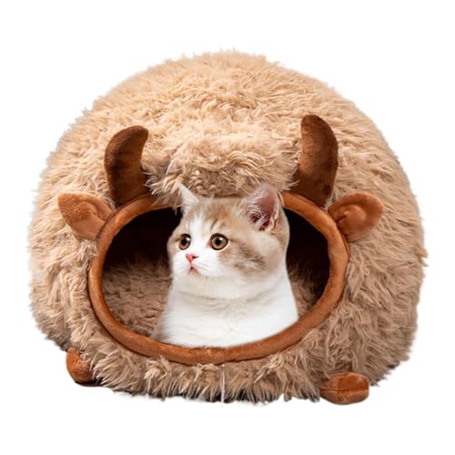 xowwyue Katzenhöhlenbetten für Indoor-Katzen – weiche Winter-Katzenhöhle für Haustiere, waschbar, halbgeschlossenes Katzenhausbett, Indoor-Katzennest, Hundezeltbett für kleine, mittelgroße Katzen und xowwyue Katzenhöhlenbetten für Indoor-Katzen – weiche Winter-Katzenhöhle für Haustiere, waschbar, halbgeschlossenes Katzenhausbett, Indoor-Katzennest, Hundezeltbett für kleine, mittelgroße Katzen und von xowwyue