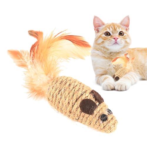 xowwyue Katzenmäuse-Spielzeug, tragbares Seil-Mäuse-Spielzeug für Katzen, flexibles Katzenanreicherungsspielzeug, interaktives Federspielzeug für Haustiere, Katzen und Hunde xowwyue Katzenmäuse-Spielzeug, tragbares Seil-Mäuse-Spielzeug für Katzen, flexibles Katzenanreicherungsspielzeug, interaktives Federspielzeug für Haustiere, Katzen und Hunde von xowwyue