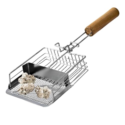 xowwyue Katzentoiletten-Schaufel - KOT-Schaufel für Katzenstreu,Metallschaufel mit Holzgriff und Aufhängehaken für Haustierbedarf Reinigung Kätzchen Haushalt Reise von xowwyue