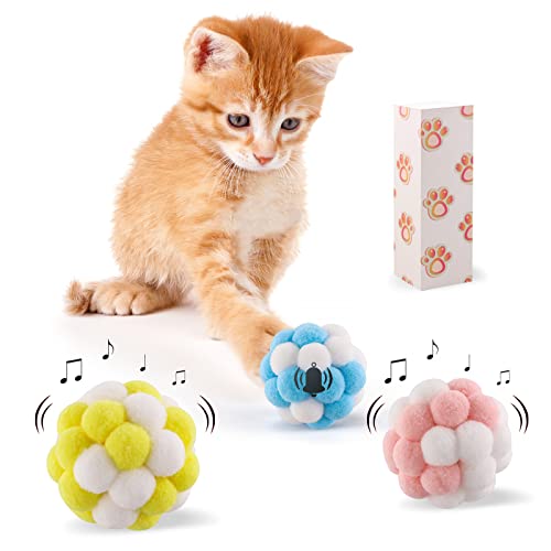 xuehaostore Katzenspielzeug mit Glocke, 3 bunte weiche Bälle für Katzen mit Rassel, interaktives Kauspielzeug für Katzen im Haus xuehaostore Katzenspielzeug mit Glocke, 3 bunte weiche Bälle für Katzen mit Rassel, interaktives Kauspielzeug für Katzen im Haus von xuehaostore