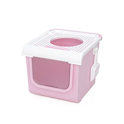 xuejaunshop Katzentoilette, Klapptür, Katzentoilette, Haustier, vollständig geschlossen, Deo-Toilette, spritzwassergeschützt, großes Haustiertöpfchen für Katzen, Haustiertoilette (Farbe: C) von xuejaunshop