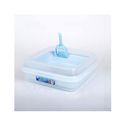 xuejuanshop Katzenstreu für Katzen, Haustierzubehör, spritzwassergeschützt, spritzwassergeschützt, halbgeschlossen, großes Toilettenpapier für Haustiere (Farbe: blau) von xuejuanshop