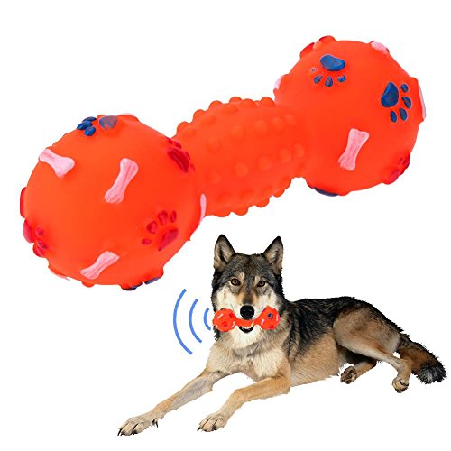 xueren Hundespielzeug, langlebiges Kauspielzeug for Hunde, in Hantelform, quietschende Zahnbürste, Spielzeug for kleine, mittelgroße und große Hunde von xueren