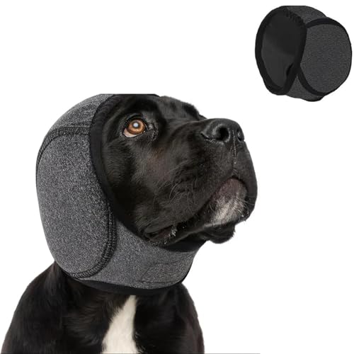 Wasserdichter Hundekopfschutz mit Ohrenabdeckung, 25-38cm Kopfumfang, Baden, Schwimmen,Ohrenschützer,Größe S, 7,5-17,5kg, Grau von xutong