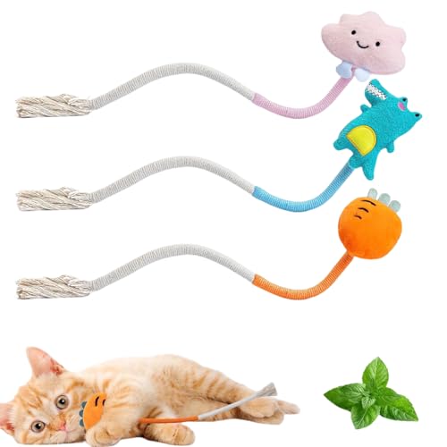 xutong Katzenbeißseil,Katze Seil,Multifunktional mit Zahnreinigung, 3 Stück Interaktive Spielzeuge mit Catnip, Plüsch-Designs xutong Katzenbeißseil,Katze Seil,Multifunktional mit Zahnreinigung, 3 Stück Interaktive Spielzeuge mit Catnip, Plüsch-Designs von xutong