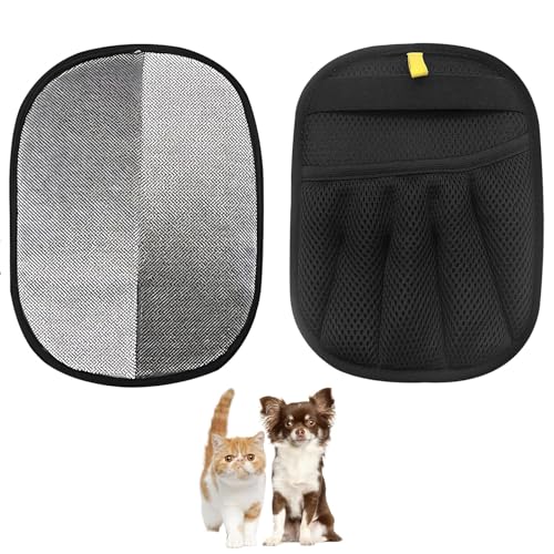 xutong Pet Hair Remover Gloves,Haustier Fellpflege Handschuh, Beidseitig Verwendbar, Atmungsaktives Mesh, Antistatisches Material,(Schwarz,2Pcs) von xutong