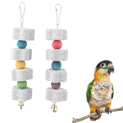 xutong Vogel-Spielzeug mit Lavastein und Holzperlen, 18 cm Länge, 4,5 cm Breite, 2 Stück, Geeignet für Papageien, Hamster und Kaninchen xutong Vogel-Spielzeug mit Lavastein und Holzperlen, 18 cm Länge, 4,5 cm Breite, 2 Stück, Geeignet für Papageien, Hamster und Kaninchen von xutong