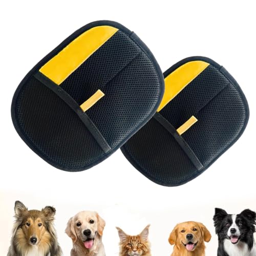 Wiederverwendbarer Handschuh zur Tierhaarentfernung, Handschuh zur Tierhaarentfernung for Katzen und Hunde, doppelseitige Tierpflegehandschuhe for Haustiere, vielseitige Tierpflegehandschuhe(2pcs) von xywlmiegen