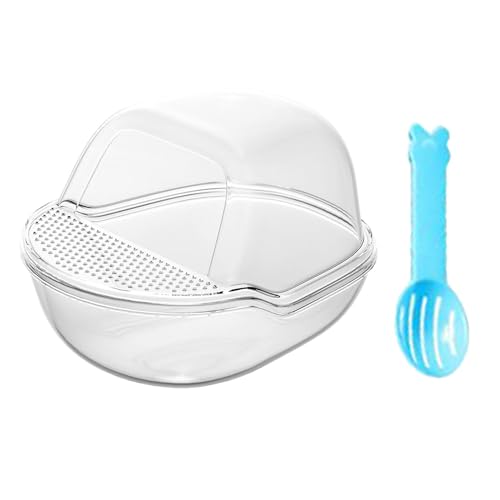 yakermur Hamster Sandbadbox, Hamster Sandbad Wanne | Geräumiges Rennrennschwanz Duschbad | Transparente kleine Tiersandbadbehälter Box, Hamster -Käfigzubehör mit Schaufel von yakermur