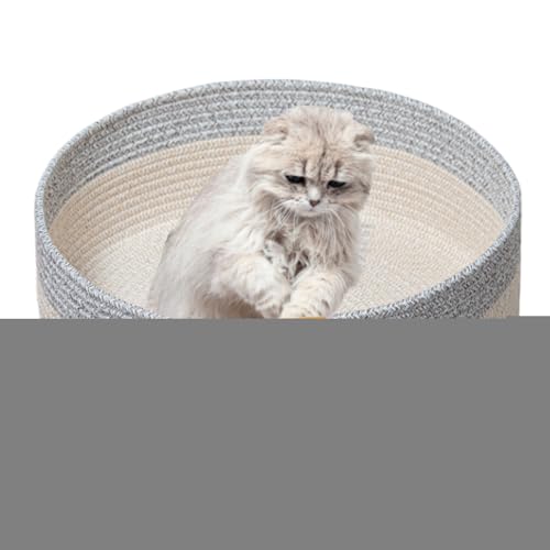 yakermur Haustier Katzenbett Haustierbett Katzenbettchen Katzenkörbchen Katzennest Katzenkorb Klein Waschbar Baumwolle Warm Hundebett Korb Geflochten, Bett Für Katzen, Schlafplatz Liegeplatz Bettchen von yakermur