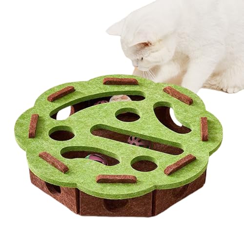 yakermur Katzenpuzzle, Interaktives Katzen Intelligenzspielzeug Mit Kratzfunktion, Filz Labyrinth Mit Glocke Bei Langeweile Im Haus Kratzübung Training Geistige Anregung Spielzeug yakermur Katzenpuzzle, Interaktives Katzen Intelligenzspielzeug Mit Kratzfunktion, Filz Labyrinth Mit Glocke Bei Langeweile Im Haus Kratzübung Training Geistige Anregung Spielzeug von yakermur