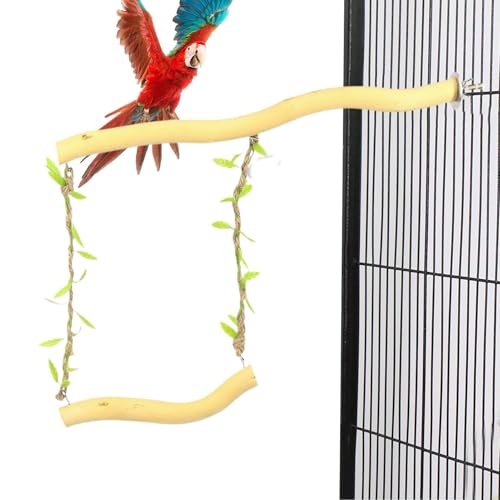 yakermur Vogelkäfigschaukel – Vogel-Kauspielzeug | Holz-Sittichsitzstange, Haustierbedarf für Wellensittiche, Sittiche, Sittiche, Sittiche, Nymphensittiche, Finken von yakermur