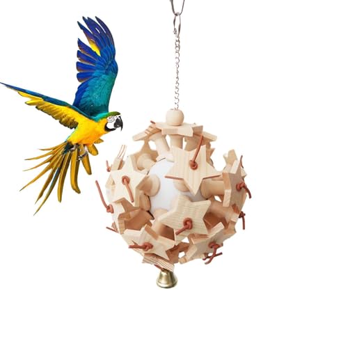 yakermur Vogelkauenspielzeug, Vogelspielzeug blöcke | Stars Lederspielzeug - Vogelkauen Teether, käfigbissenaktivitäten, tragen resistent, für große Makaws Cockatoos, afrikanisches Grau und eine von yakermur