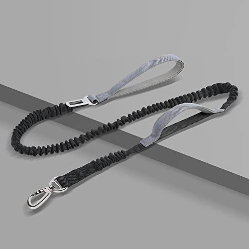 Yansumi Bungee-Hundeleine, robuste Hundeleine mit Stoßdämpfung, 2 gepolsterte Griffe, Trainingsleine, verbesserte Sicherheit und Komfort des Hundes (schwarz) von yansumi