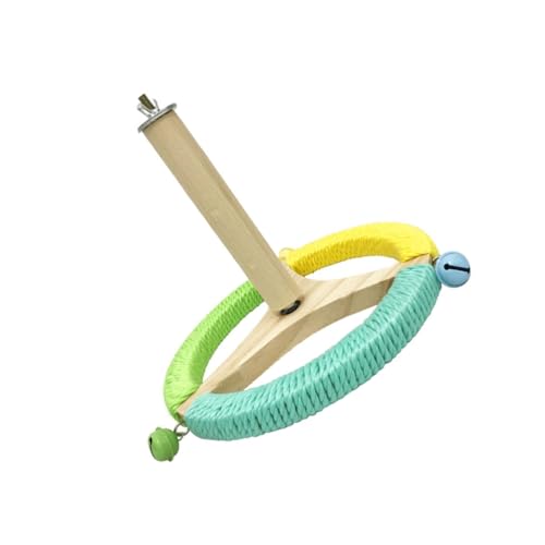 Interaktives Kauspielzeug für Vögel mit Glocken, Holz-Trainingsrad und Baumwollseilgriff, Käfigzubehör Interaktives Kauspielzeug für Vögel mit Glocken, Holz-Trainingsrad und Baumwollseilgriff, Käfigzubehör von yanwuwa