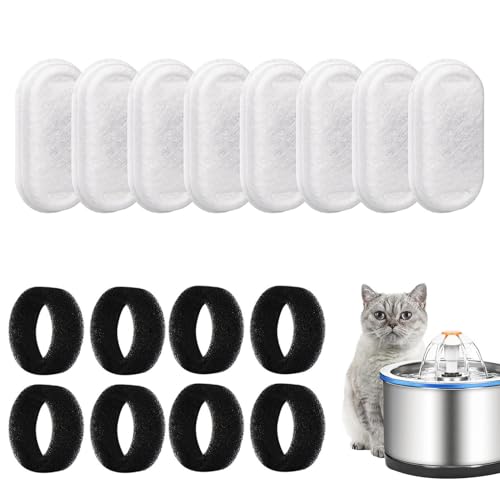 Katzenbrunnen Filter 8 Stück Ersatzfilter Für Trinkbrunnen Katzen Trinkbrunnen Filter Mit Kohlefilter Und Schaumfilter Wasserfilter Trinkbrunnene Filters Für Katzen Und Hunde von yanzisura