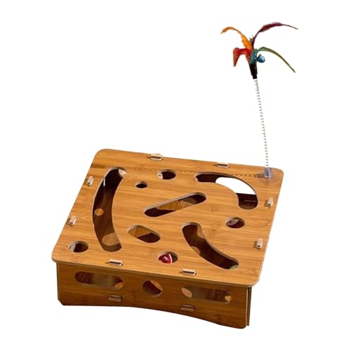 yanzisura Katzen Leckerli Puzzle Box,Katzenspielzeug Box Mit Bällen Und Angelrute - Gehirnstimulation & Spielspaß für Kitten mit Angel und Ball zur Indoor-Beschäftigung gegen Langeweile yanzisura Katzen Leckerli Puzzle Box,Katzenspielzeug Box Mit Bällen Und Angelrute - Gehirnstimulation & Spielspaß für Kitten mit Angel und Ball zur Indoor-Beschäftigung gegen Langeweile von yanzisura