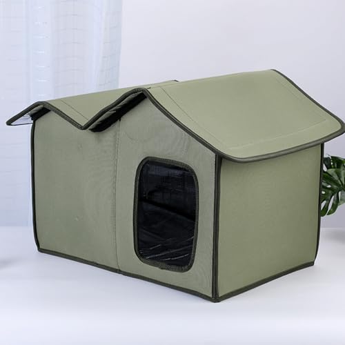 yanzisura Katzenhaus Für Draußen | Winterfester Unterschlupf Für Streunerkatzen Im Freien,Tierunterstand Zeltbett Für Winter Garten Balkon Camping Hinterhof Sommer von yanzisura