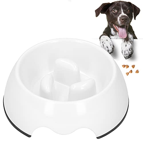 Pet Slow Feeder Hundenapf, tragbarer langsamer Futternapf für Hunde, langsames Essen, gesundes Design für kleine, mittelgroße Hunde, Anti-Erstickungsnapf für Katzen und Hunde(L-Weiß) von yaogohua
