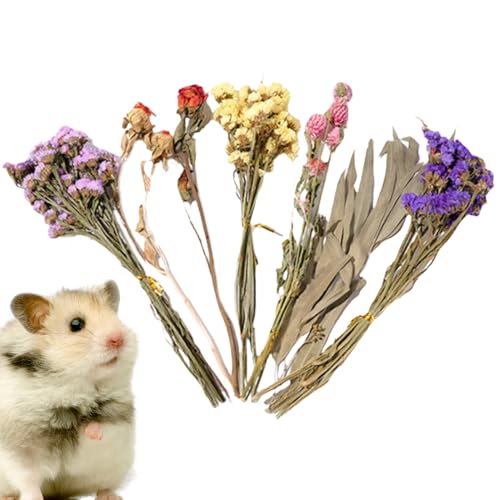 Einstreu für Hamsterblumen, weiche natürliche Blumenkäfig-Auskleidung, gemütliches Haustierbett, dekoratives und bequemes Hamster-Nistmaterial, ideales Lebensraum-Zubehör für Chinchillas, Lemminge von ycezw
