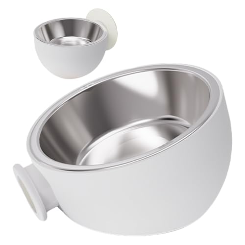 Hundenapf, Wandhalterung, Edelstahl, erhöhter Futternapf für Haustiere, wandmontiertes Design, spülmaschinenfest, ideal zum Füttern von Hunden und Welpen von ycezw