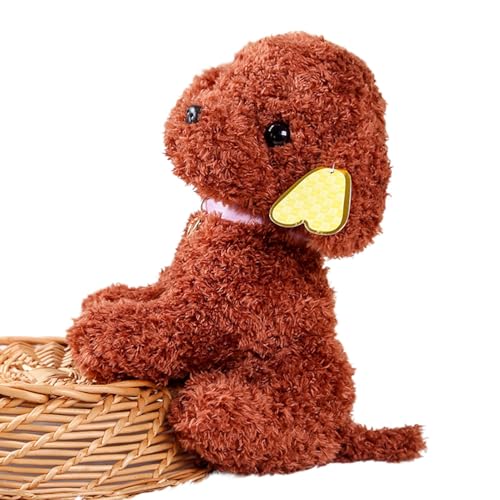 Plüschhund Plüschtier - Lustiges Plüschtier für Hunde, weiche braune Plüschpuppe | Vielseitiger und niedlicher Hund mit lockigem Haar, charmanter Plüschhund, Geburtstagsgeschenk Plüschhund Plüschtier - Lustiges Plüschtier für Hunde, weiche braune Plüschpuppe | Vielseitiger und niedlicher Hund mit lockigem Haar, charmanter Plüschhund, Geburtstagsgeschenk von ycezw