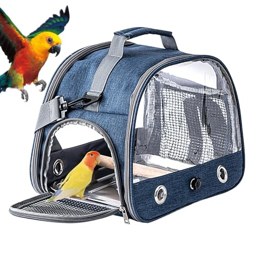 🚗 Reisekäfig für Vögel – Reisetasche mit Sitzstange und Tablett | Atmungsaktiver Vogel-Transporter-Rucksack, tragbares Zubehör für Haustiere für Termine von ycezw