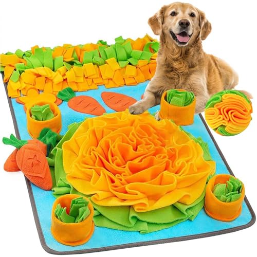 Schnüffelmatte für Haustiere, Futtermatte für Hunde – Interaktive Schnüffelmatte für Hunde auf der Suche nach natürlichem Essen, Schnüffelteppich für Hunde mit Karotten von ycezw