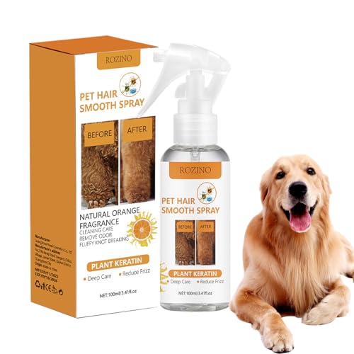 Tierhaarentferner & Conditioner für Tierhaare | 100 ml Haarentferner und Knotenpflege ohne Ausspülen | Pflegemittel zu Hause für verfilztes Haar, hartnäckige Verfilzungen und Fell von ycezw