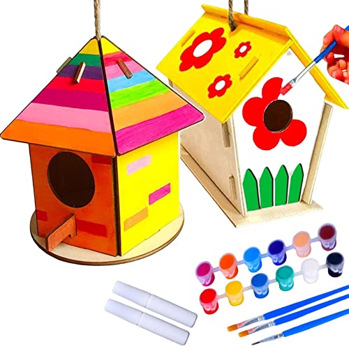 Vogelhaus-Set zum Basteln | Handwerk, hängende Ornamente, Nistkästen, Spielzeug – 2 Sets frühes Lernspielzeug Vogelhaus-Set zum Basteln | Handwerk, hängende Ornamente, Nistkästen, Spielzeug – 2 Sets frühes Lernspielzeug von ycezw